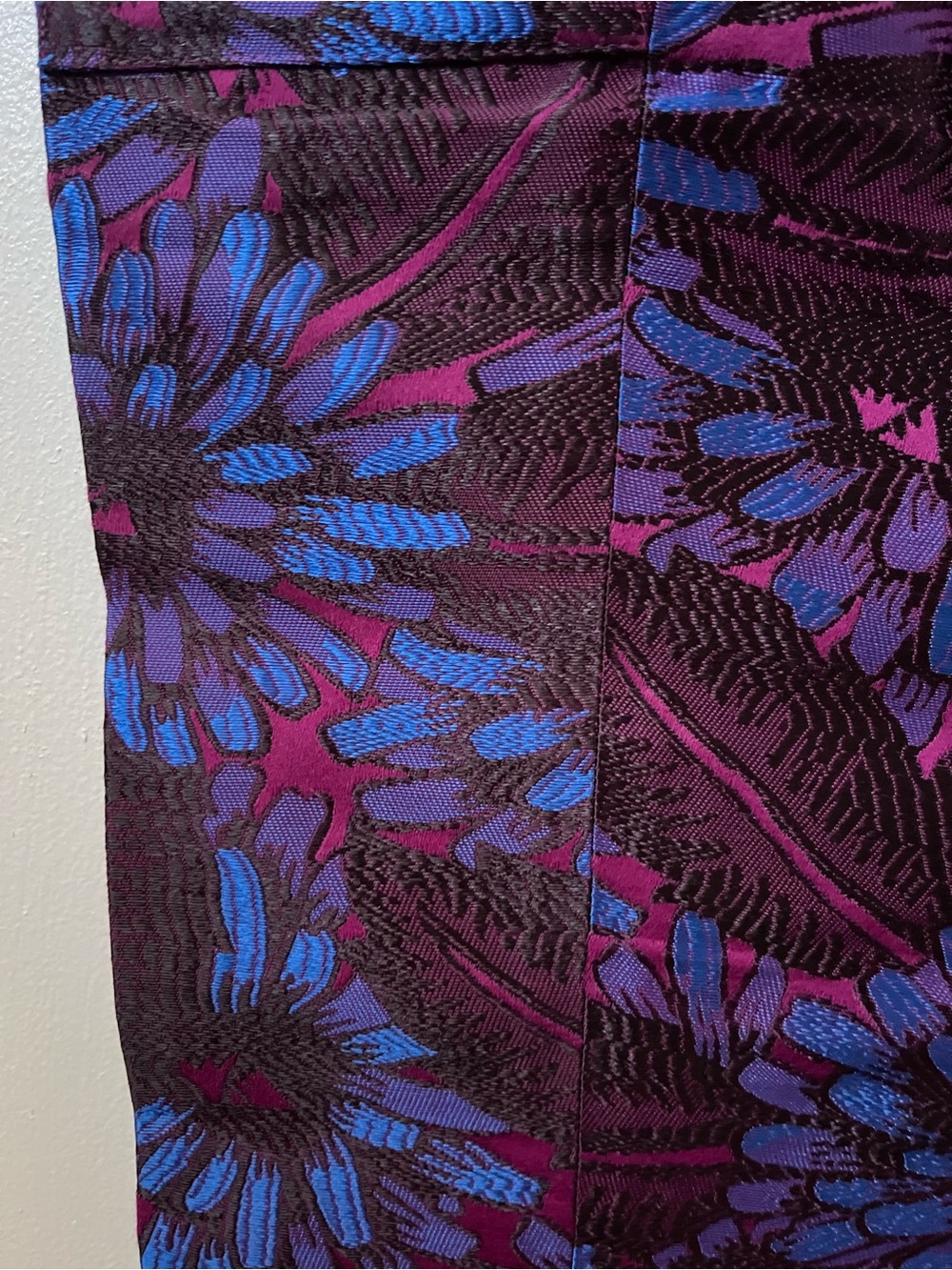 J Crew Purple & Blue and fuschia Floral Jacquard trousers
